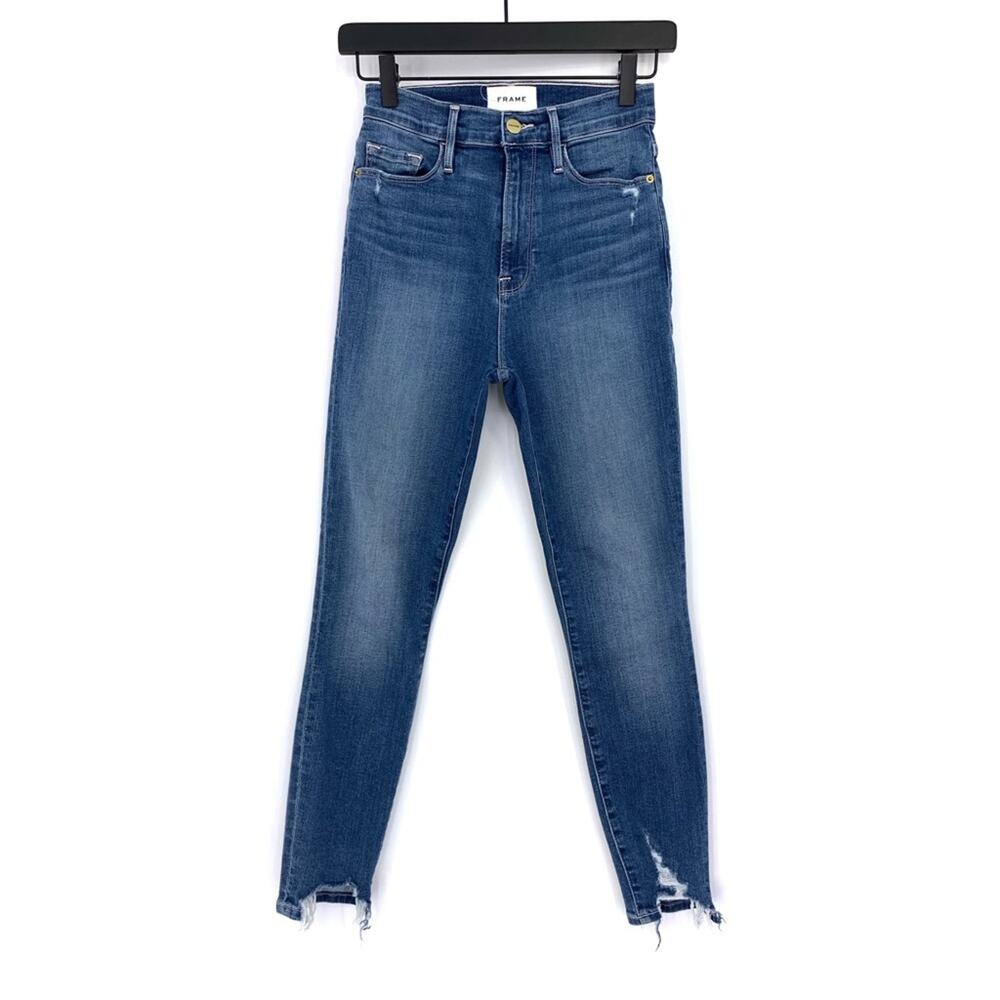 FRAME Ali High Rise Cigarette Jean Blue Denim 25